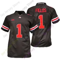 Mitch 2020 New NCAA Ohio State Buckeyes Jerseys 1 Justin Fields College Football Jersey Red Black White Size Youth Adult