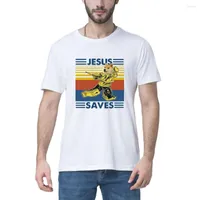 Men's T Shirts Jesus Saves Hockey Goal Vintage Retro 2022 Short Sleeve Sport Cotton Mens Streetwear Homme Tees Womens T-Shirt Gift