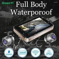 Car Rear View Cameras Cameras& Parking Sensors GreenYi FHD 1080P Motorcycle DVR Sprint Waterproof Camera WiFi Front And Dual Lens GPS