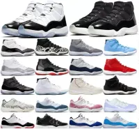 Men women Trainers 11s Basketball Shoes Man Woman Mens Sneakers Space Jam Cap and Gown High Concord Platinum Tint Barons Legend Blue 25t JHq