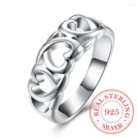 Cluster Rings 925 Sterling Silver Love Heart Ring Personalized Or Non Customized Eternity Endless Gift Finger For Women