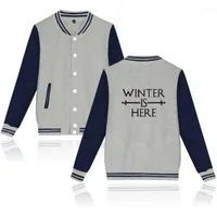 Men's Jackets Winter Men's Winter is Here Capas de chaquetas b￡sicas de b￩isbol Baseball Hip Hop Racksuit Streetwear Cardigan Heremen