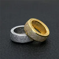 Hiphop Rapper Ring For Men New Fashion Hip Hop Gold Silver Ring Bling Cubic Zirconia Mens Ice Out Jewelry269F