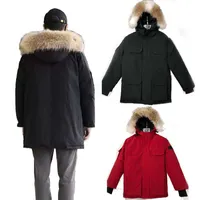 Winter Down Coat Mens Fashion Parka Waterdichte Windstopper Geavanceerde stof Dikke Doute met echte Wolf Fur Keep Warm Jacket Coats Factory