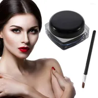 Eyeliner Professional Waterproof Eye Liner Quick Drying With Makeup Brush For Black Gel Cosmetic Tool Set TSLM1