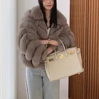 نساء S Fur Faux Girl S Fashion Slim Winter Warm Warm Wark Real Coat Soft Overcal Classic Casual Jacket 220926