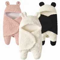 Dicke warme Pl￼schbaby Swaddle Cartoon Panda Modellierung Neugeborenes Baby Schlafen Wrap Decke POFORE FￜR BABEN Jungen M￤dchen2844