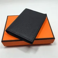 Real Leather Credit Card Holder Wallet Business Men Bifold ID Card Case Purse 2020 New Fashion Small Money Bag Coin Pocket 5 Color252v