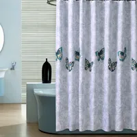 Shower Curtains Curtain Butterfly Block Bath Bathroom For Bathtub Bathing Cover Waterproof With 12pcs Hooks Metal Grommets 220922