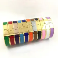 Luxury designer bracelet for girls gold fashion bangle men women color glue dropping stainless steel charm couple lovers h bracele285w