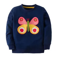 プルオーバージャンプメーター到着蝶刺繍秋の冬の女の子のスウェットシャツを販売する子供服かわいい衣装220926