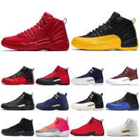 With Shoes Box Basketball Shoes Sports Trainers Sneakers Shoes Reverse Flu Game Ball Fiba Dark Concord Taxi University Gold Mens New 12 12S