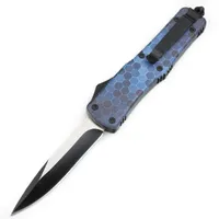 C9271 Automatic Tactical Knife 440C Two-tone Black Blade Zn-al Alloy Handle Outdoor Camping Hiking Survival Pocket Knives with Nylon Bag