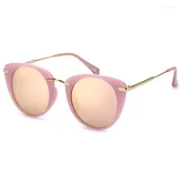 Sunglasses Fashion Women Round Polarized Sun Glasses Pink Mirror Driving Fashing Beach Eyewear Travel Goggles Gafas