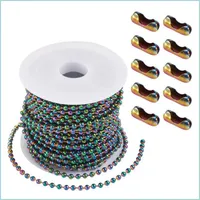 Kettenketten Pandahall 1Set Edelstahlkugel Halskette mit Kettenanschl￼ssen f￼r Armband Keychain Jewelshops DHJDQ