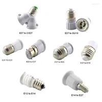 Lamphållare E27 till E14 GU10 B22 BASE LED CORN -glödlampa Ljushållare Converter Socket Adapter Omvandling Fireproof Material