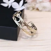 2022 Top quality CHARM opened bangle with hollow design in 18k gold plated for women wedding jewelry gift have box stamp PS7382220M