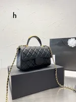 Torba na ramię luksusowa torebka torebki torebki wiadomości Clut klasyczny oryginalny skórzany projektanci krzyżowcy oryginalna moda złota łańcuch 5A mini cf 20 cm czarny