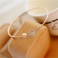 Cuff 2021 Fashion Adjustable Bracelets For Women Double Heart Bow Crystal Bracelet Opening Charm Jewelry Love Gifts330I