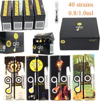 Wholesale GLO Empty Atomizers Vape Cartridges Packaging 0.8ML 1.0ML Ceramic Coil Carts Atomizer Dab Pen Wax Vaporizer For Thick Oil 510 Thread