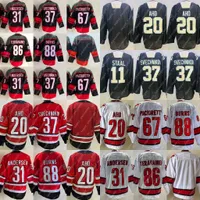 20 Sebastian Aho Jersey 37 Andrei Svechnikov 11 Staal 31 Frederik Andersen Hockey Jerseys Black Red White Stitched