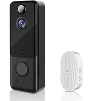 Doorbells Video Doorbell Camera 1080P Wireless Door Bell With Chime PIR Motion Detection Night Vision Free Cloud Storage-US Plug
