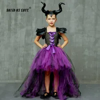 Girl's Dresses Evil Queen Girls Tutu Dress and Horns Halloween Cosplay Witch Costume for Kids Party Dress Children christmas clothes W220927