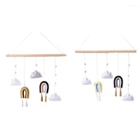 Decorative Figurines Nordic Style Felt Clouds Shape Wall Hanging Ornament Wooden Stick Tassel Pendant Kids Room Decor Pography Props