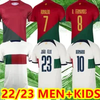 2023 Jersey de futebol portugu￪s Bruno Fernandes Diogo J. Danilo Portuguusa Retro 2022 Joao Felix 22 23 Camisa de futebol Bernardo Portugieser Men Kit Kids Kit