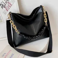 Luxury Handbag Designer Chain Top-handle Bags Vintage Women Soft Leather Shoulder Tote Bag Large Black Crossbody Sac3142