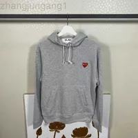 22SS Designer Plush Autumn And Winter New Cdgs Little Red Heart Embroidered Hooded Sweater Men's And Women's Love Play Cotton Pullover Long Sve Shirt Sport