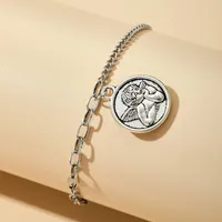 Bracelets Charmet Angel For Women Charms Color de plata Aloy Metal Geometr￭a ajustable Fiesta de joyas Accesorios 14750