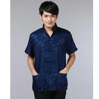 Ethnic Clothing Wholesale Brand Arrival Chinese Traditional Men's Dragon Shirts Tops M L XL XXL 3XL MS2022037