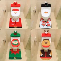 Other Event Party Supplies Christmas Decoration Cute Toilet Seat Cover Santa Claus Bathroom Mat Merry Decor for Home 220927