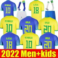 2022 Coutinho Soccer Jersey Camiseta de Futbol Paqueta Brazils Neres Shirt de football populaire Jésus Marcelo Pele Casemiro Brasil Maillot Football Men Women Kids sets