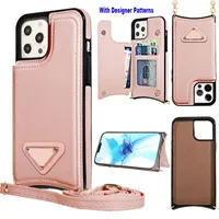 Luxury Designer Leathers Cell Phone Cases For IPhone 14 Max13 Promax 12 Mini 11 Xsmax XR 7 8Plus Card Slot Mobile Phone Case Hand Strap 2022