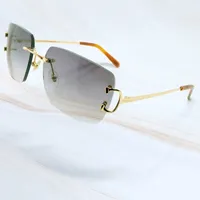 New 2021 Metal Rimless Designer Square Oval Sunglasses Luxury Mens Sunglass Carter Sun Glasses Brand Desinger Shades for Men Hd3j