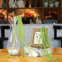 Decorative Flowers 100cm Artificial Succulents Hanging Wall Plants Pearls Fleshy Vine Green Branches Plastic Garland Home Wedding Decoration