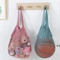 Shopping Bags Handbags Shopper Tote Mesh Net Woven Cotton Bags String Reusable Fruit Storage Bags Handbag Reusable Home Storage Bag by sea R
