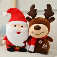 Christmas Toy Supplies 23CM Lovely Santa Claus Elk Snowman Plush Toys Stuffed Animal Doll Gifts For Children Kids Home Decoration 220924