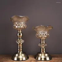 Candle Holders CLASSICAL TABLE CRYSTAL CANDLESTICK DECORATION ORNAMENTS EUROPEAN CANDLELIGHT DINNER PROPS GLASS HOLDER