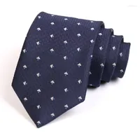 Bow Ties 2022 Arrivals High Quality Classical Blue 8CM Wide For Men Business Suit Work Necktie Male Fashion Formal Neck Tie