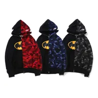 Designer Luxury Autumn Winter Apes Hip Hop Shark Sweater Camouflage Hoodie Men and Women Loose Casual Hooded Coat