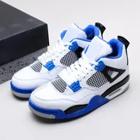 Authentic Mens High OG 4S Motorsports Racing blue Basketball Shoes Jumpman 4 Top Designers Topsportmarket Sneakers running shoe With Box lqE