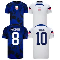 2022 USAS Soccer Jerseys Pulisic McKennie Соединенные Штаты Классическая ретро -футбольная рубашка мужчина детские наборы мира по футболу в Америка