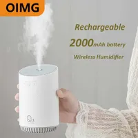 Humidifiers Dome Cameras 320ML Wireless Air Humidifier With 2000mAh Battery Cool Mist Ultrasonic Electric Essential Oil Diffusers Aromatherapy Diffuser T220924