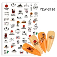 Nail Stickers Halloween Adhesive Art Decoration Words Sticker Cute For Nails Festival Ghost Pumpkin Decals