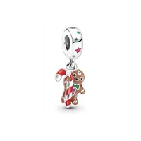 Memnon Jewelry Winter 925 Charms S925 Sterling Silver Gingerbread Man Dangle Charm Beads 799637C01フィットブレスレットネックレスDIY for 264e