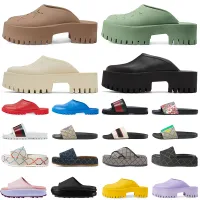 Sandals Slides Slippers Platform Perforate Flats Shoes Flip Flops Sneakers Luxury Designer Classic Floral Brocade Rubber Loafers Men heZ