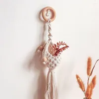 Figuras decorativas decoración colgante nórdica tapiz tejido a mano palín de bolsillo de la red